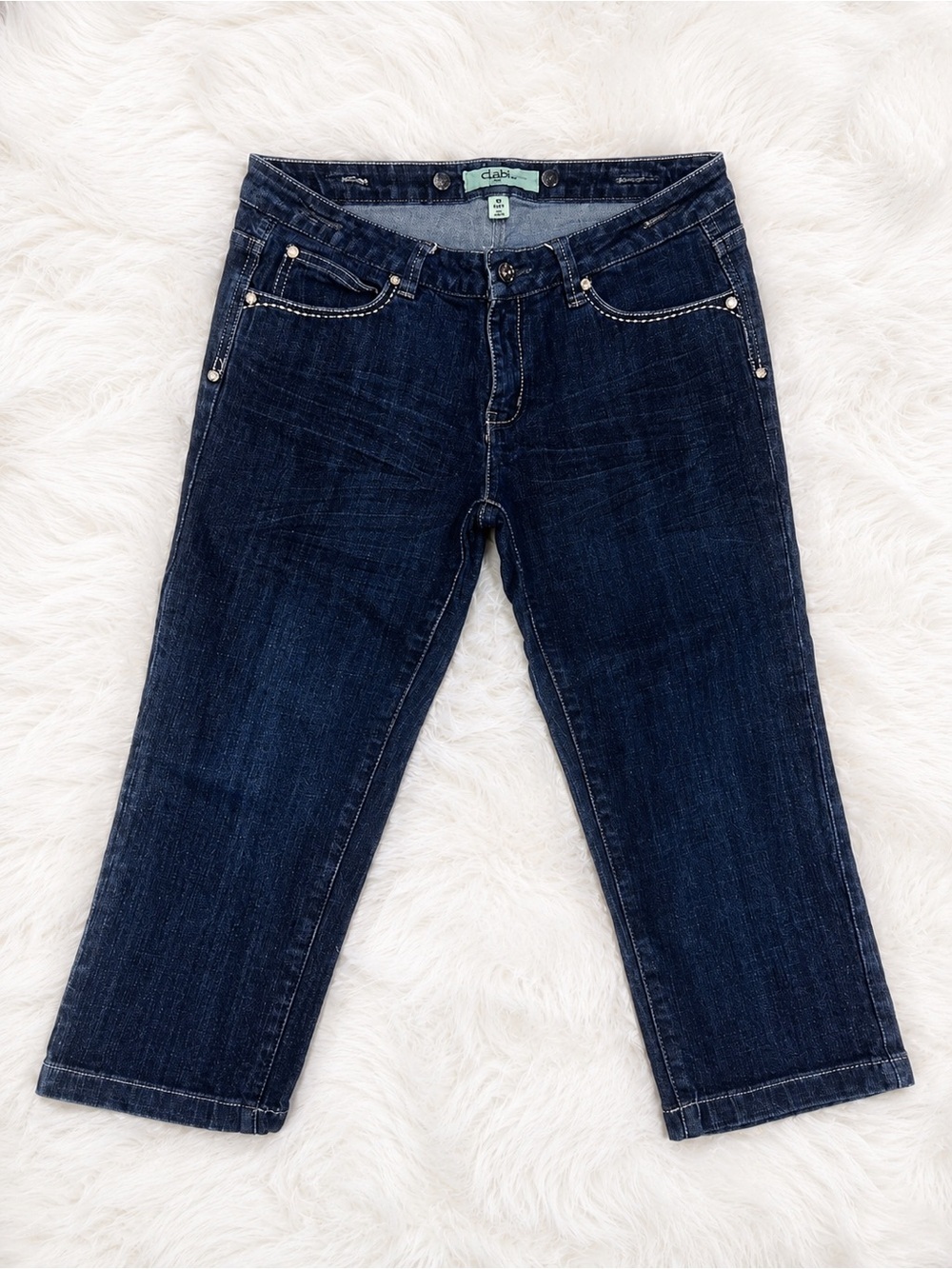 Clash Jeans Juniors Size 9 Dark Wash Capri Jeans Stretch Denim Cropped Casual